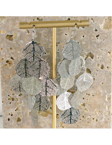 Kolczyki MAXI zwiewne Srebrne LISTKI