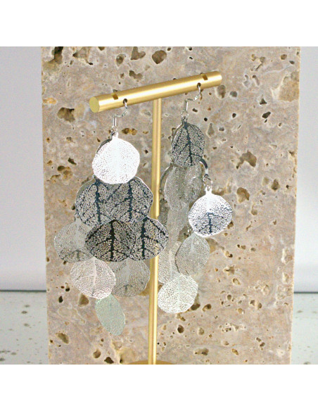 Kolczyki MAXI zwiewne Srebrne LISTKI