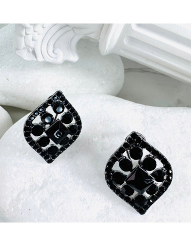 Kolczyki CZARNE WIECZOROWE ROMBY Lolita...