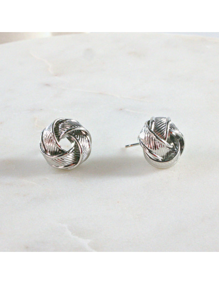 Kolczyki SREBRNY WĘZEŁ SUPEŁ 1,2 cm Lolita Accessories srebrny sztyft 925