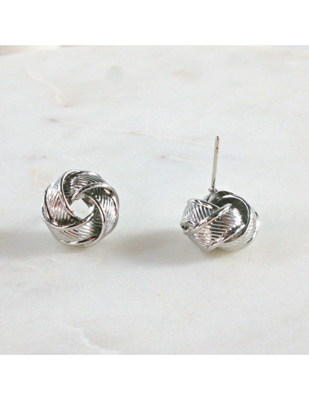 Kolczyki SREBRNY WĘZEŁ SUPEŁ 1,2 cm Lolita Accessories srebrny sztyft 925