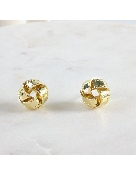 Kolczyki ZŁOTY WĘZEŁ SUPEŁ 1 cm Lolita Accessories srebrny sztyft 925