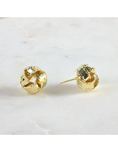 Kolczyki ZŁOTY WĘZEŁ SUPEŁ 1 cm Lolita Accessories srebrny sztyft 925