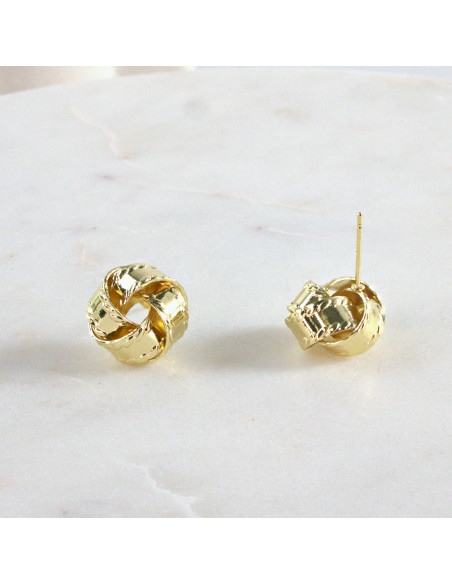 Kolczyki ZŁOTY WĘZEŁ SUPEŁ 1 cm Lolita Accessories srebrny sztyft 925