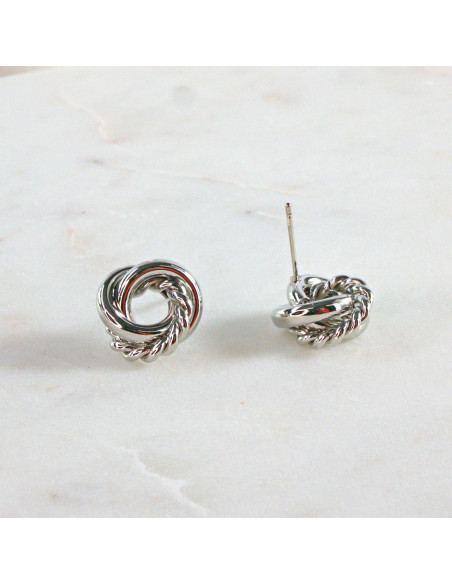 Kolczyki SREBRNY WĘZEŁ SUPEŁ 1,2 cm Lolita Accessories srebrny sztyft 925