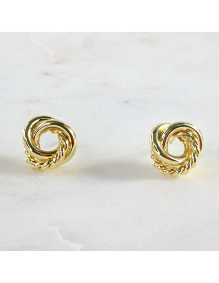 Kolczyki ZŁOTY WĘZEŁ SUPEŁ 1,2 cm Lolita Accessories srebrny sztyft 925