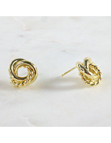 Kolczyki ZŁOTY WĘZEŁ SUPEŁ 1,2 cm Lolita Accessories srebrny sztyft 925