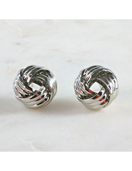 Kolczyki SREBRNY WĘZEŁ SUPEŁ 1,8 cm Lolita Accessories srebrny sztyft 925