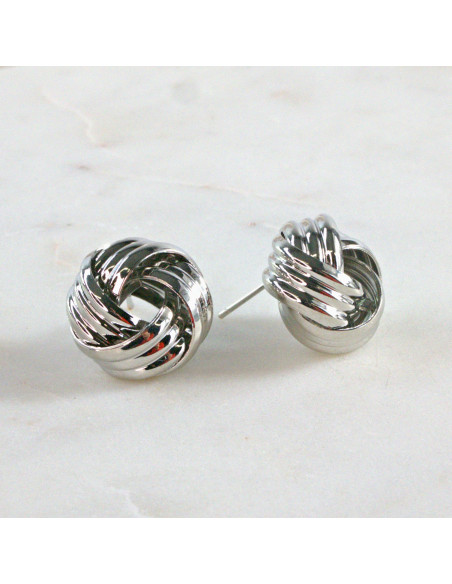 Kolczyki SREBRNY WĘZEŁ SUPEŁ 1,8 cm Lolita Accessories srebrny sztyft 925