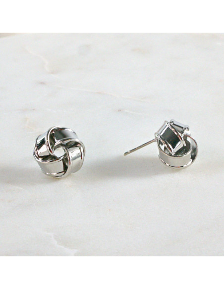 Kolczyki SREBRNY WĘZEŁ SUPEŁ 1,2 cm Lolita Accessories srebrny sztyft 925