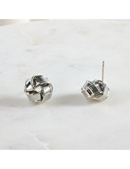 Kolczyki SREBRNY WĘZEŁ SUPEŁ 1,2 cm Lolita Accessories srebrny sztyft 925