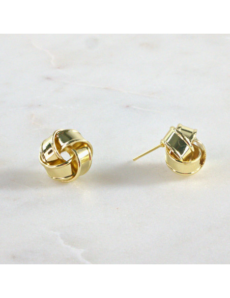 Kolczyki ZŁOTY WĘZEŁ SUPEŁ 1,2 cm Lolita Accessories srebrny sztyft 925