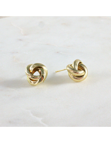 Kolczyki ZŁOTY WĘZEŁ SUPEŁ 1,2 cm Lolita Accessories srebrny sztyft 925