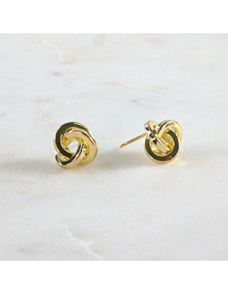 Kolczyki ZŁOTY WĘZEŁ SUPEŁ 1 cm Lolita Accessories srebrny sztyft 925