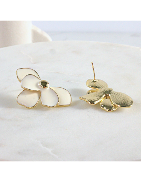 Kolczyki  Dwustronne Kwiaty  Lolita Akcesoria  srebrny sztyft 925