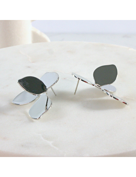 Kolczyki SREBRNE Kwiaty MAXI  Lolita Akcesoria