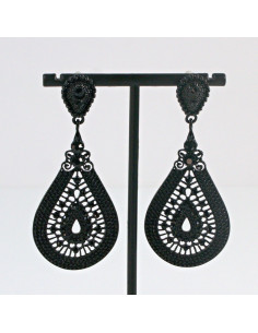 Kolczyki WIECZOROWE KROPLE czarne  Lolita Akcesoria 2