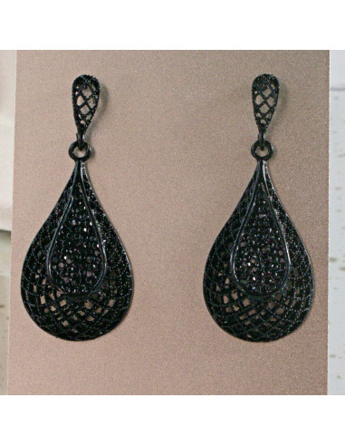 Kolczyki WIECZOROWE KROPLE czarne  Lolita...