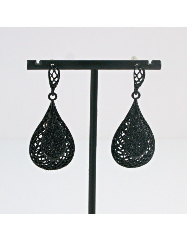 Kolczyki WIECZOROWE KROPLE czarne  Lolita...