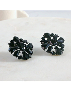 Kolczyki WIECZOROWE  czarne Kwiaty  Lolita Akcesoria 2
