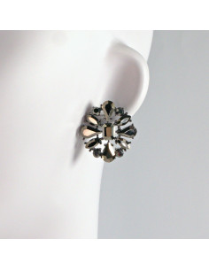 Kolczyki WIECZOROWE  grafitowe Kwiaty  Lolita Akcesoria