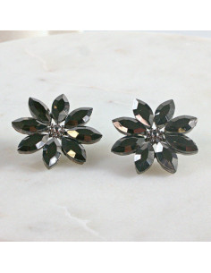 Kolczyki WIECZOROWE  grafitowe Kwiaty  Lolita Akcesoria 2