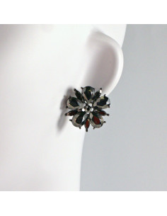 Kolczyki WIECZOROWE  grafitowe Kwiaty  Lolita Akcesoria