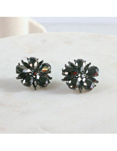 Kolczyki WIECZOROWE  grafitowe Kwiaty  Lolita Akcesoria 2