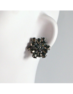 Kolczyki WIECZOROWE  grafitowe Kwiaty  Lolita Akcesoria