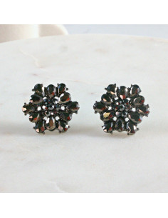 Kolczyki WIECZOROWE  grafitowe Kwiaty  Lolita Akcesoria 2
