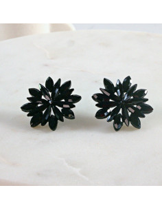 Kolczyki WIECZOROWE  czarne Kwiaty  Lolita Akcesoria 2