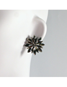 Kolczyki WIECZOROWE  grafitowe Kwiaty  Lolita Akcesoria