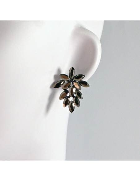 Kolczyki WIECZOROWE  Grafitowe Winogrona  Lolita Akcesoria