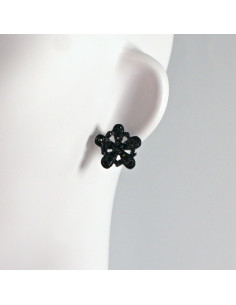 Kolczyki WIECZOROWE  czarne Kwiaty  Lolita Akcesoria