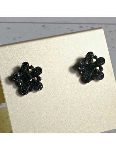 Kolczyki WIECZOROWE  czarne Kwiaty  Lolita...