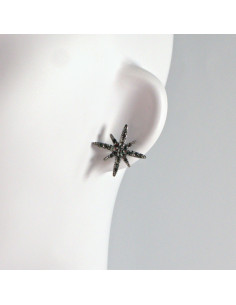 Kolczyki WIECZOROWE  grafitowe Gwiazdki Lolita Akcesoria