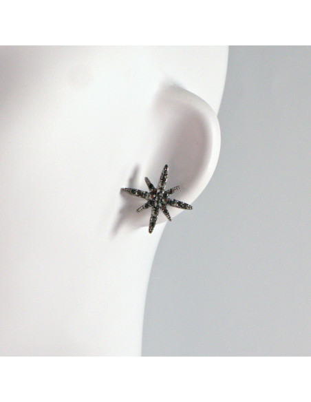 Kolczyki WIECZOROWE  grafitowe Gwiazdki Lolita Akcesoria