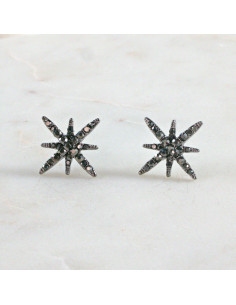 Kolczyki WIECZOROWE  grafitowe Gwiazdki Lolita Akcesoria 2