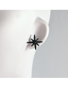 Kolczyki WIECZOROWE  czarne Gwiazdki Lolita Akcesoria