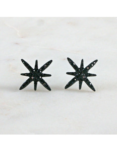 Kolczyki WIECZOROWE  czarne Gwiazdki Lolita Akcesoria 2