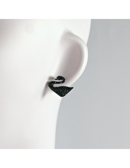 Kolczyki WIECZOROWE  czarne Łabędzie Lolita Akcesoria