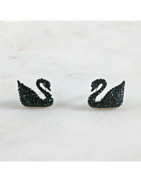 Kolczyki WIECZOROWE  czarne Łabędzie Lolita Akcesoria