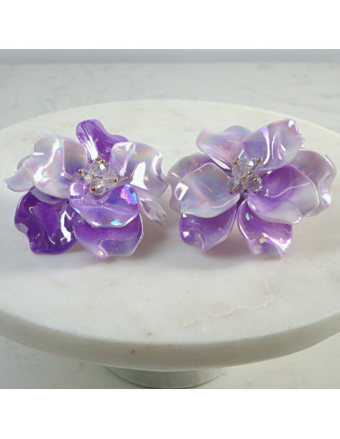 Kolczyki Kwiaty MAXI Fioletowe Lolita Akcesoria