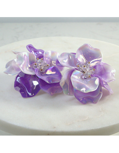 Kolczyki Kwiaty MAXI Fioletowe Lolita Akcesoria