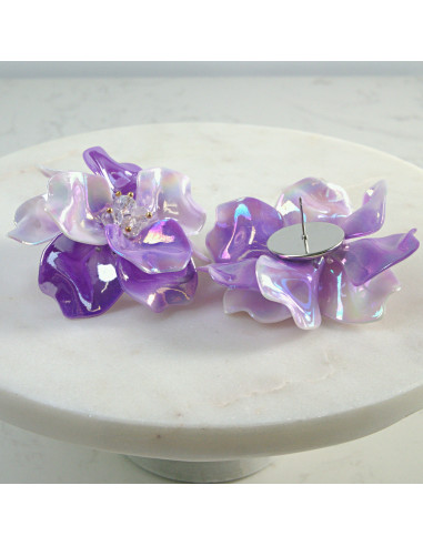 Kolczyki Kwiaty MAXI Fioletowe Lolita Akcesoria