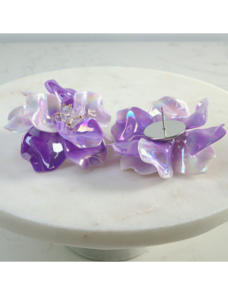 Kolczyki Kwiaty MAXI Fioletowe Lolita Akcesoria