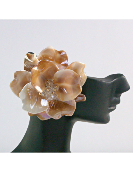 Kolczyki Kwiaty MAXI beżowe holo Lolita Akcesoria