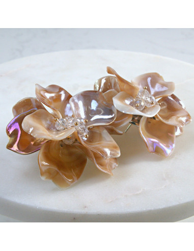 Kolczyki Kwiaty MAXI beżowe holo Lolita Akcesoria