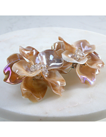 Kolczyki Kwiaty MAXI beżowe holo Lolita Akcesoria