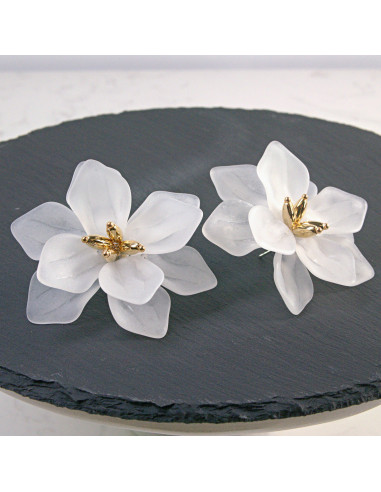Kolczyki Kwiaty MAXI BIAŁE Lolita Akcesoria